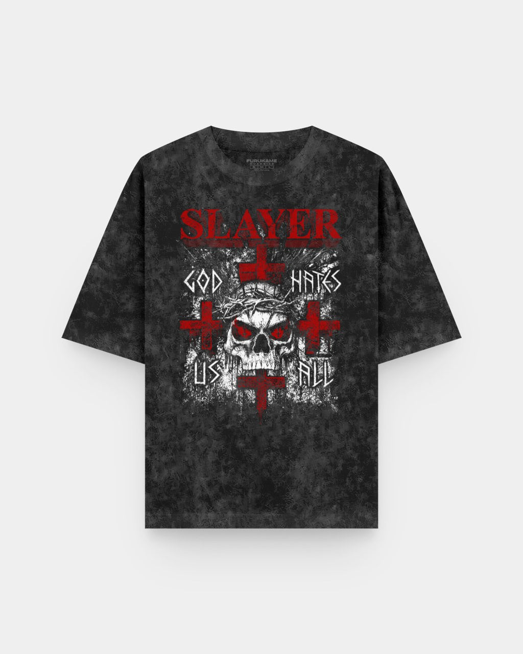 Slayer Cross And Skull Acid Wash