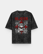 Slayer Cross And Skull Acid Wash