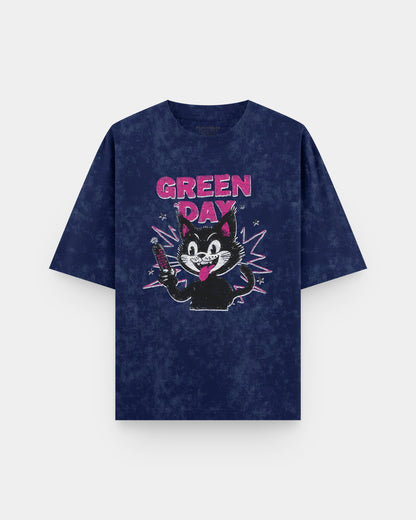Green Day Cat Acid Wash