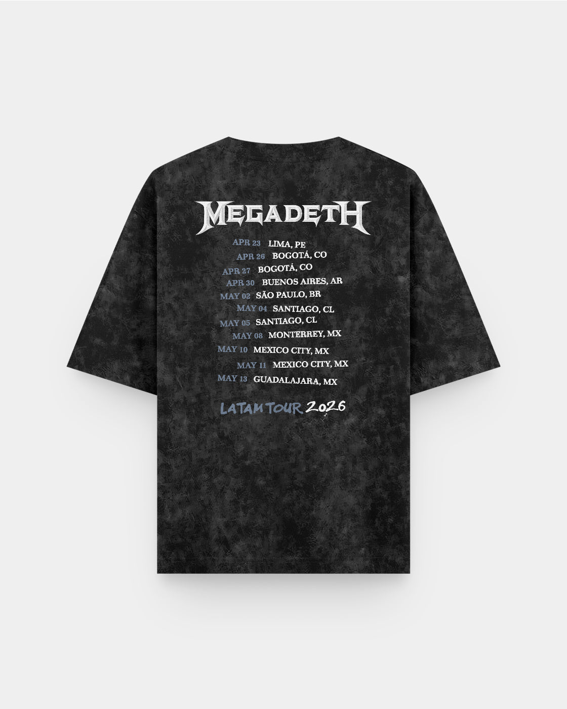 Megadeth Latam Tour 2026 Acid Wash