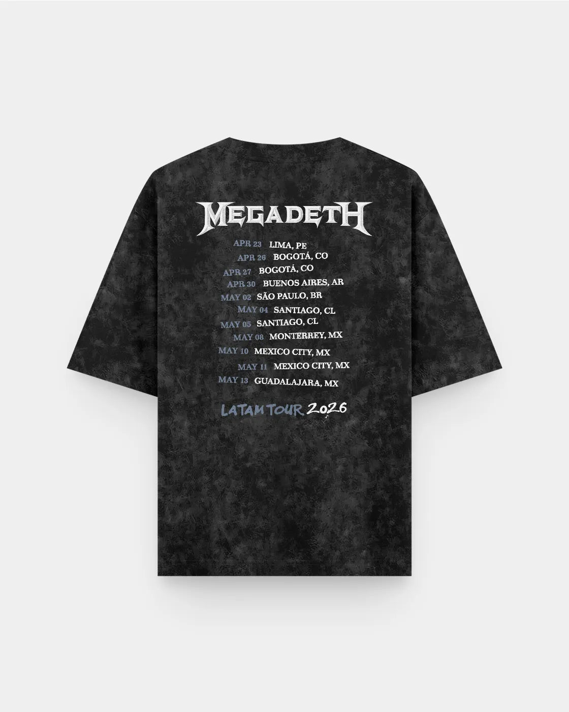 Megadeth Latam Tour 2026 Acid Wash